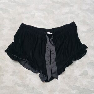 Victoria's Secret Velvet Sleepwear Shorts Womens Large Black Casual Drawstring